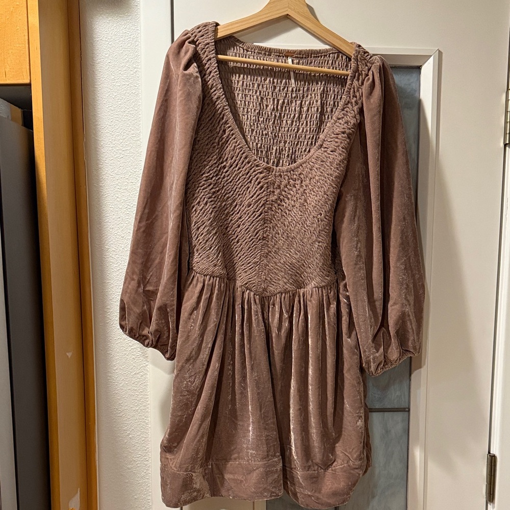 Free People Long Sleeve velvet Dress